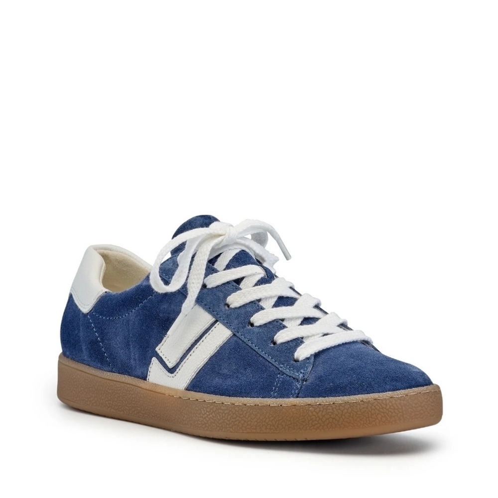 Paul Green Renner Sneakers Suede Handmade Leather Lake White Combo Lace Up 6.5 - Picture 3 of 14